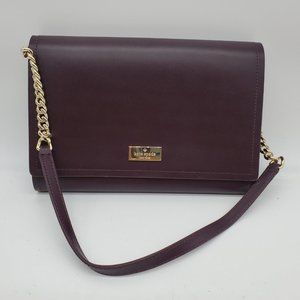 Kate Spade Purple Shoulder Bag With Gold Chained Leather Strap